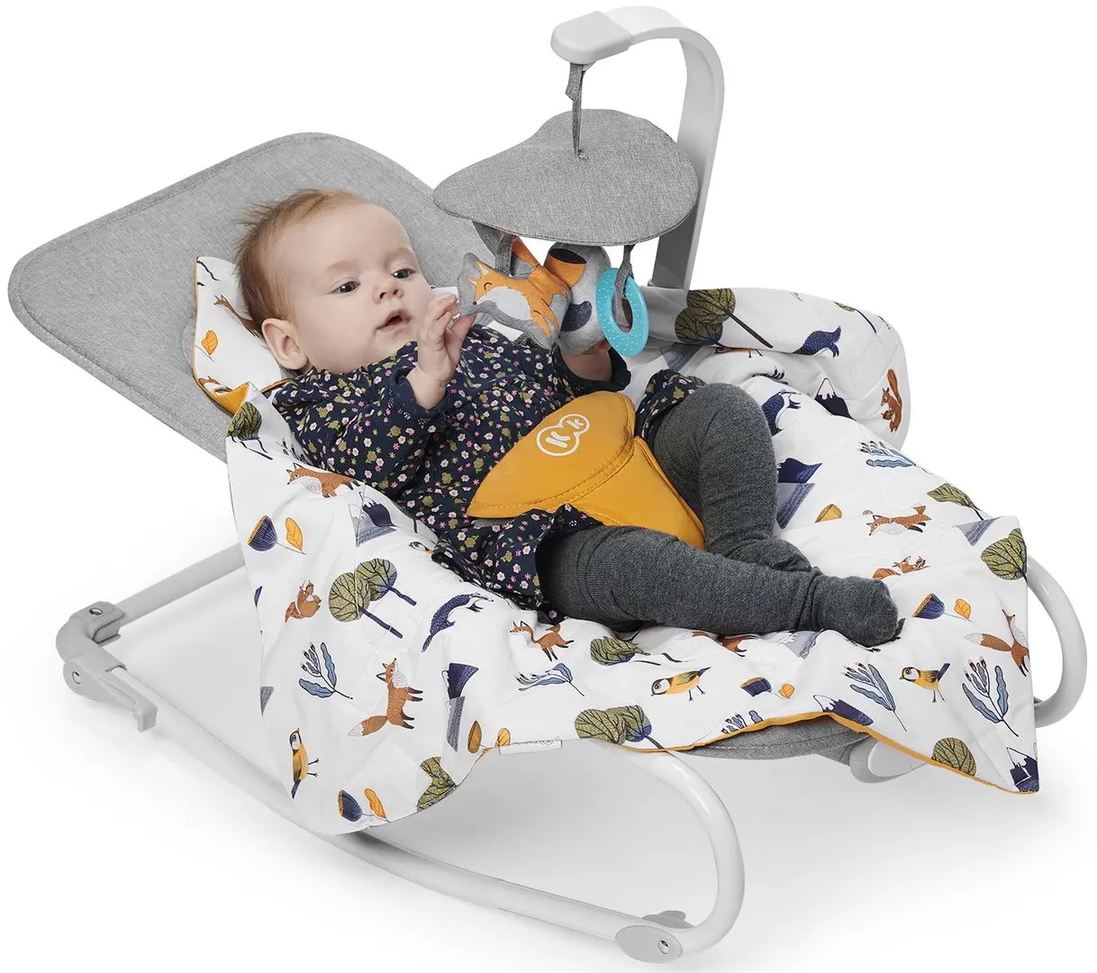 Детский шезлонг KinderKraft Felio (Forest Yellow) - 14