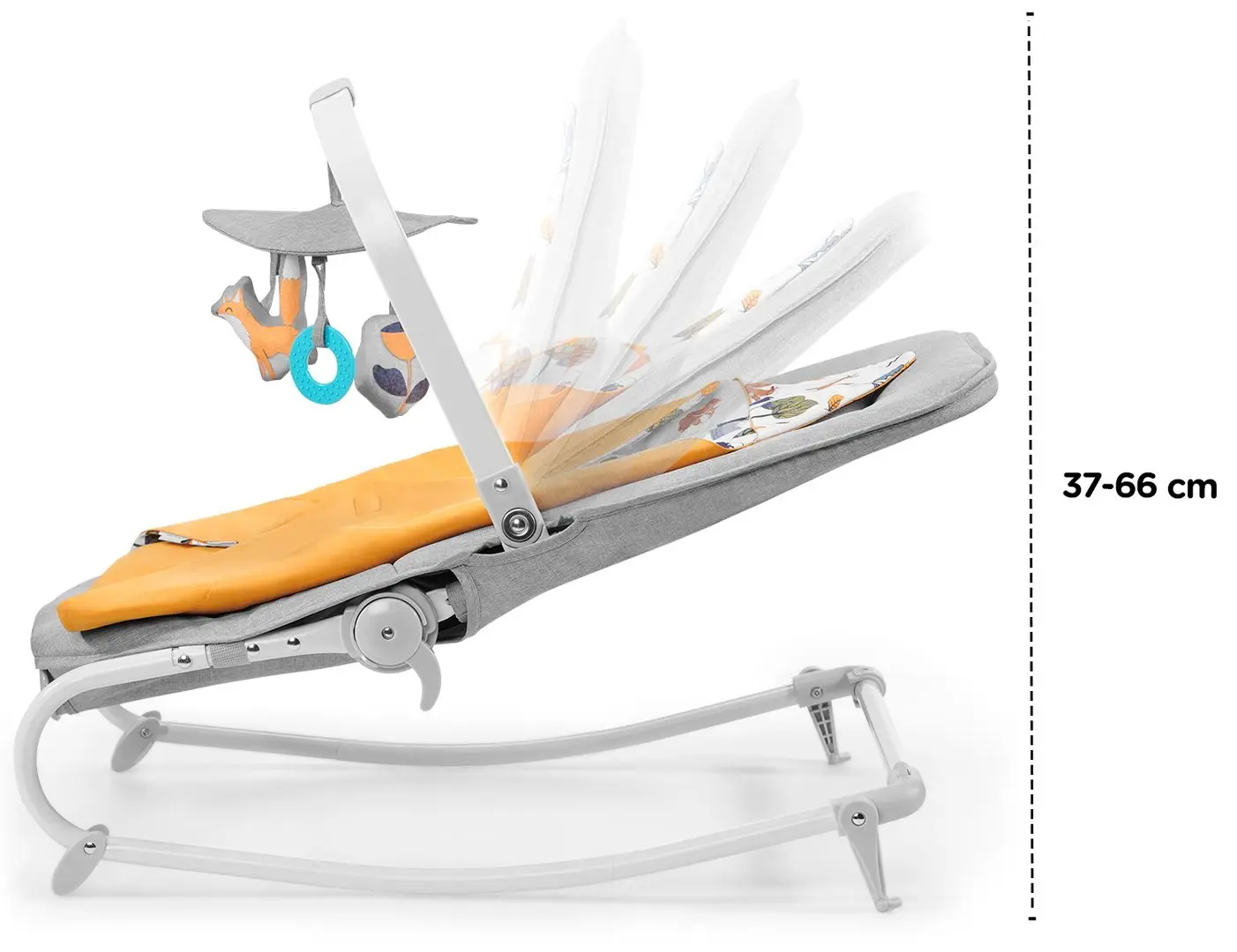 Детский шезлонг KinderKraft Felio (Forest Yellow) - 16