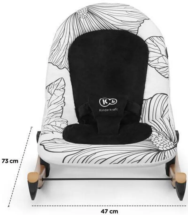 Детский шезлонг Kinderkraft Finio (White/Black) - 3