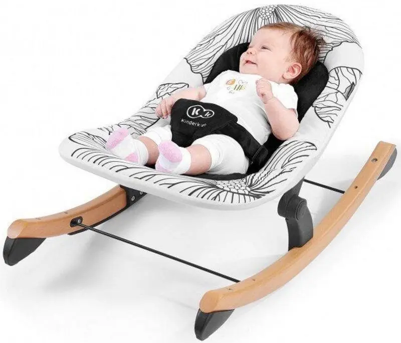 Детский шезлонг Kinderkraft Finio (White/Black) - 4