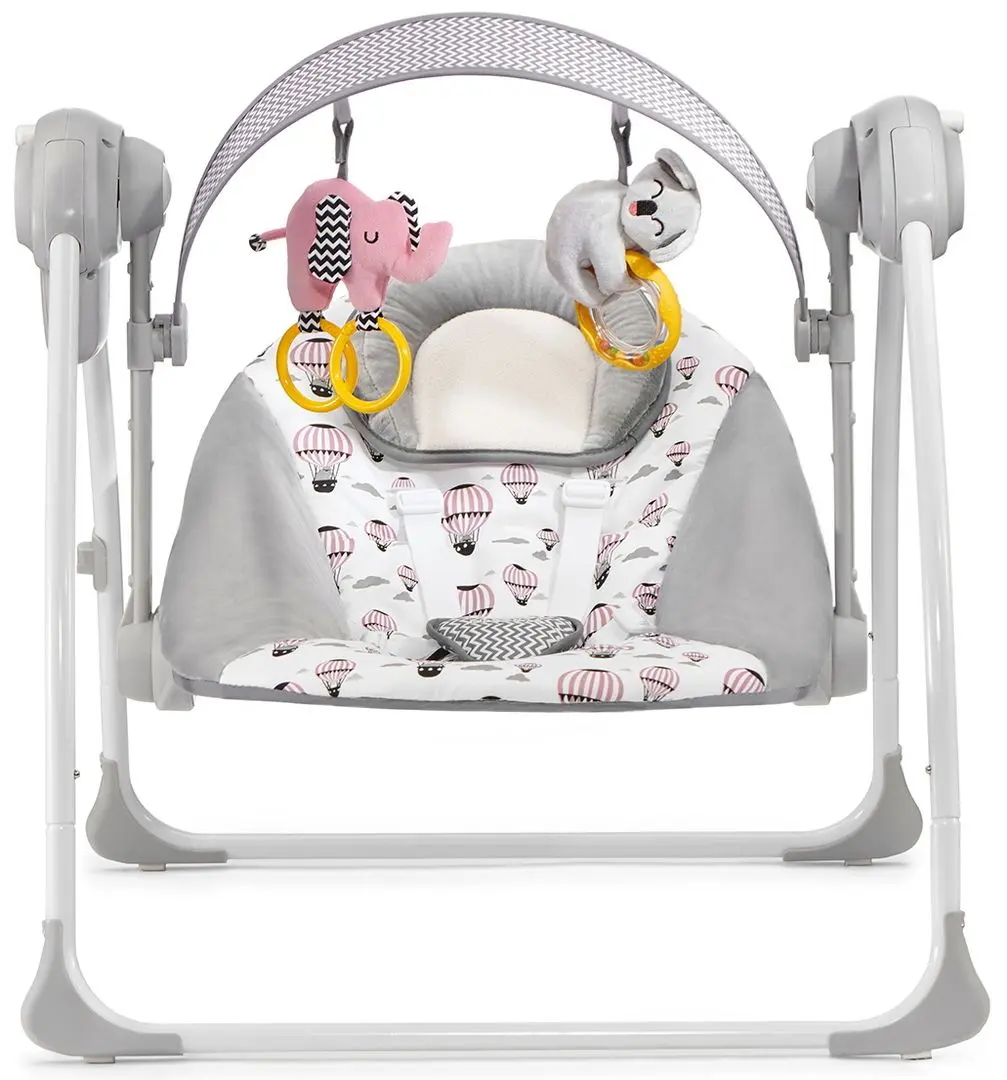 Детский шезлонг KinderKraft Flo (Grey/Pink) - 2