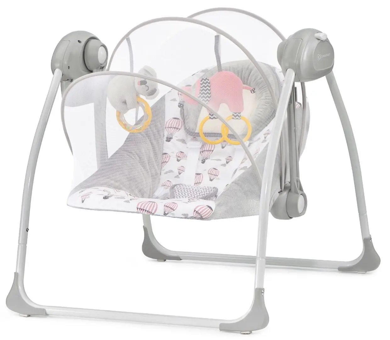 Детский шезлонг KinderKraft Flo (Grey/Pink) - 6