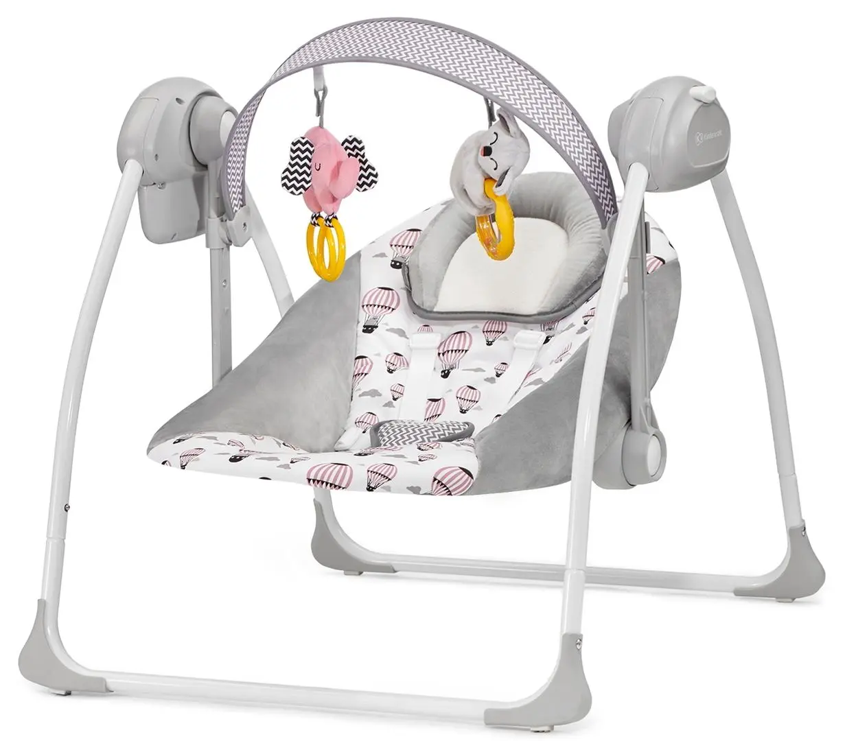 Детский шезлонг KinderKraft Flo (Grey/Pink)