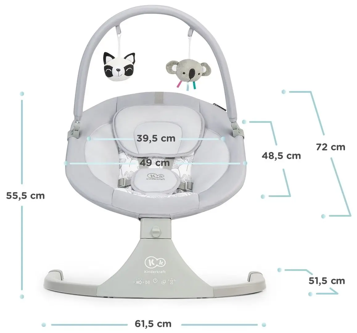 Детский шезлонг KinderKraft Luli (Grey) - 3