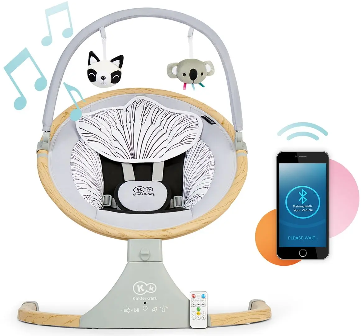 Детский шезлонг KinderKraft Lumi (Wooden/Grey) - 7