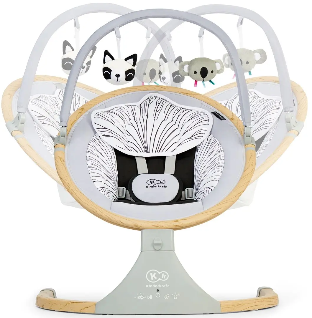 Детский шезлонг KinderKraft Lumi (Wooden/Grey) - 6