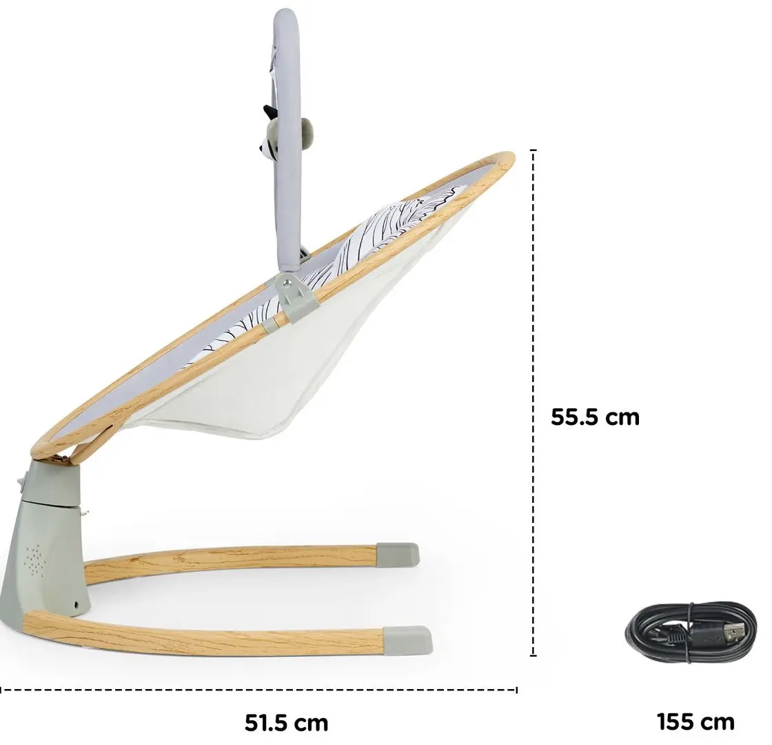 Детский шезлонг KinderKraft Lumi (Wooden/Grey) - 4