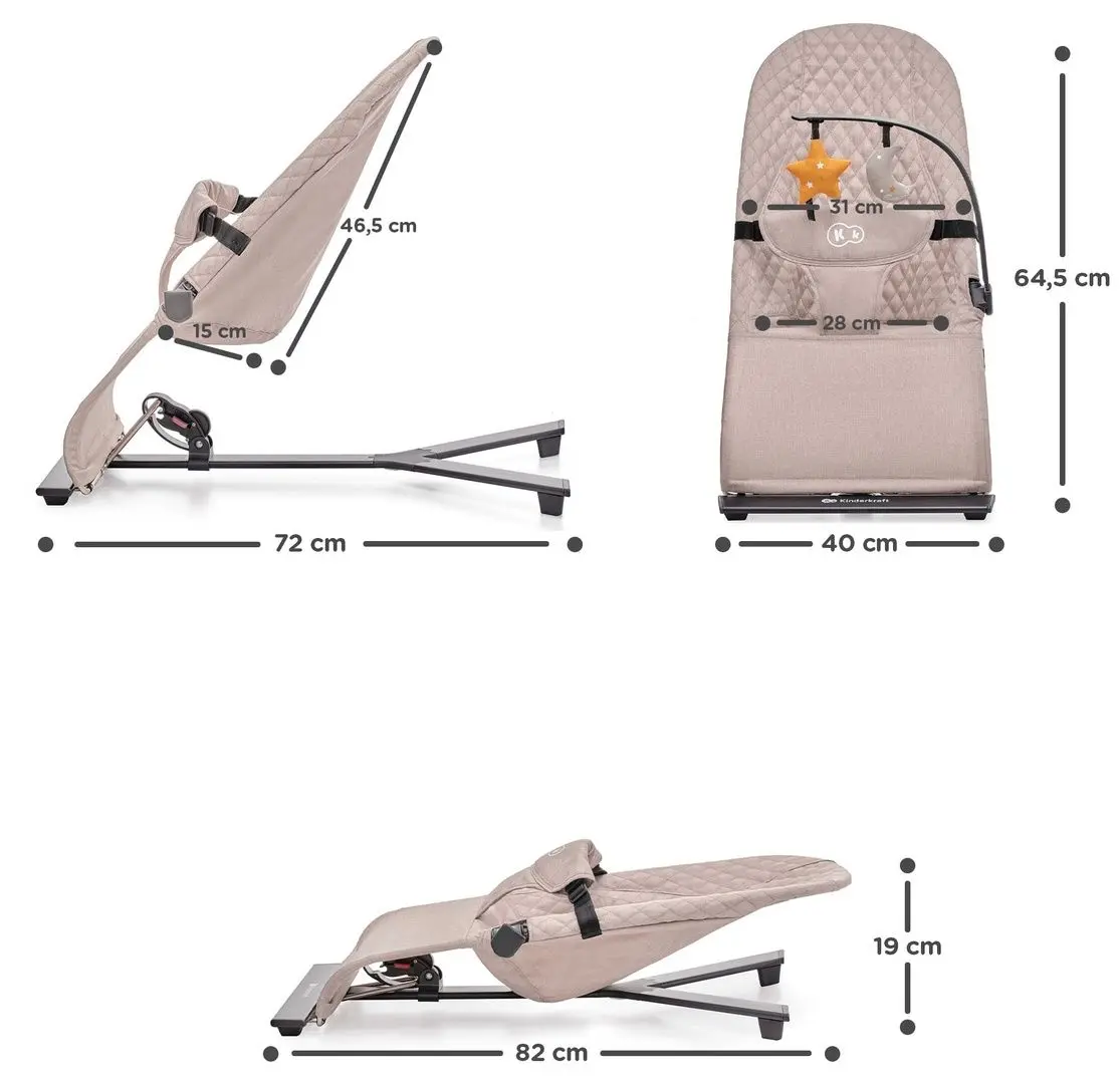 Детский шезлонг Kinderkraft Mimi (Beige) - 7