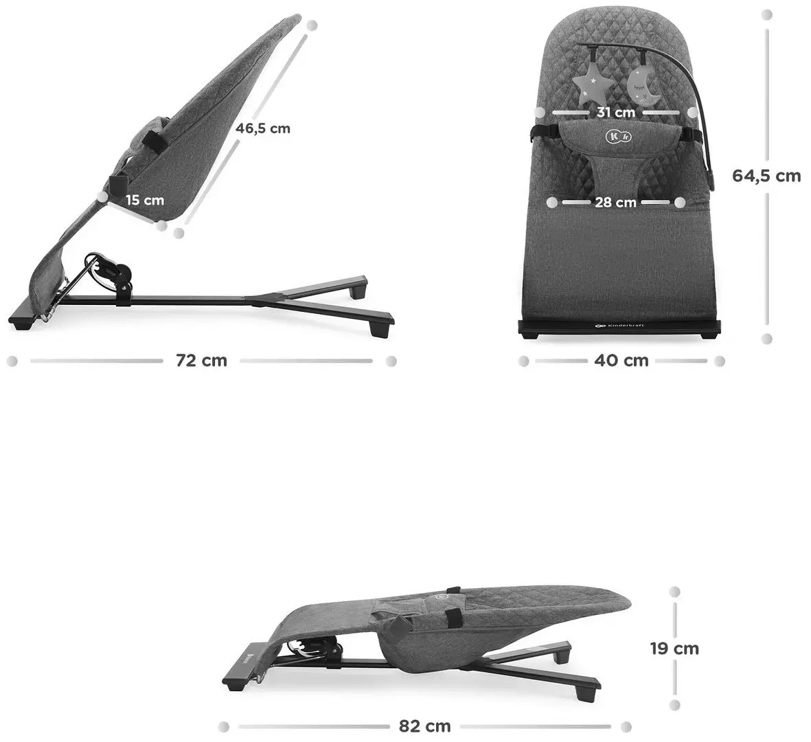 Sezlong pentru copii KinderKraft Mimi (Pink) - 6