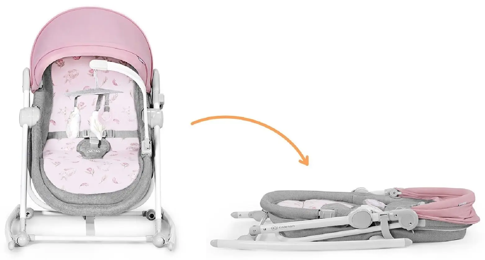 Leagan-sezlong 5in1 KinderKraft Nola (Peony Rose) - 2