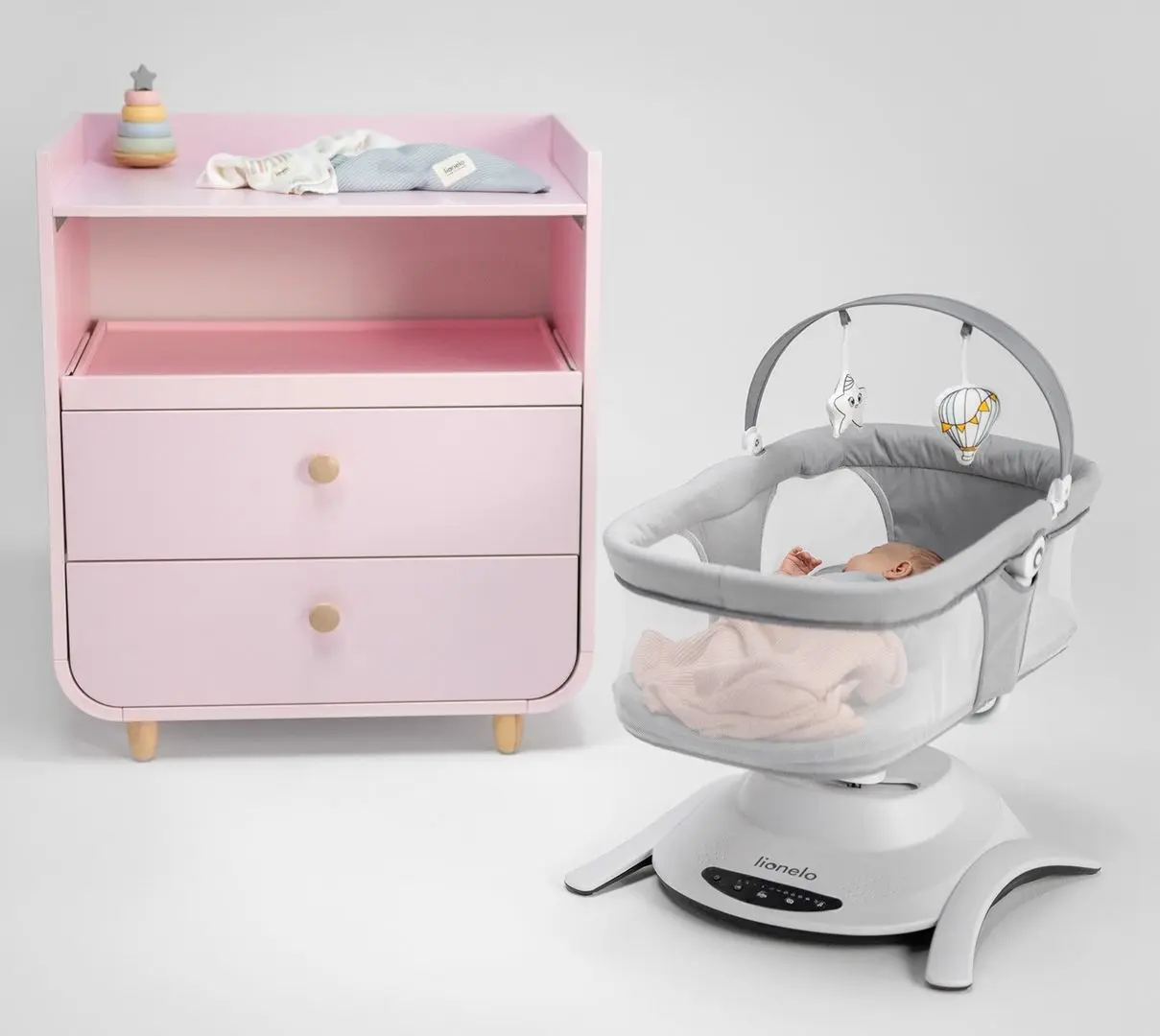 Sezlong pentru copii 2in1 Lionelo Bella (Gray Concrete)