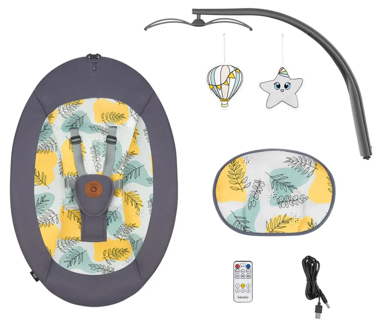 Sezlong pentru copii Lionelo Ralf (Grey Concrete)