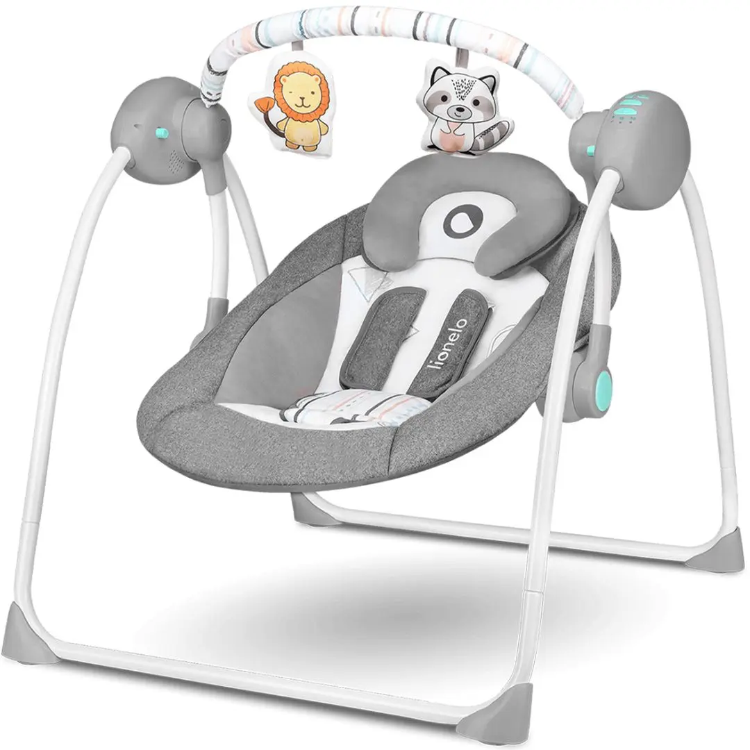 Sezlong pentru copii Lionelo Ruben (Stone Grey/Turquoise)