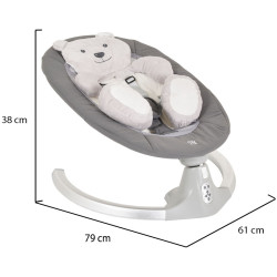 Детский шезлонг-качели Moni Ari Bear (Grey) Thumb