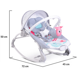 Sezlong pentru copii Moni Rocker (Lovely Forest Gray) Thumb