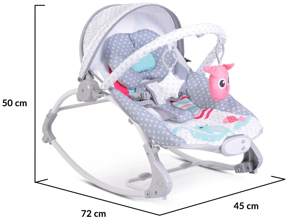 Sezlong pentru copii Moni Rocker (Lovely Forest Gray)