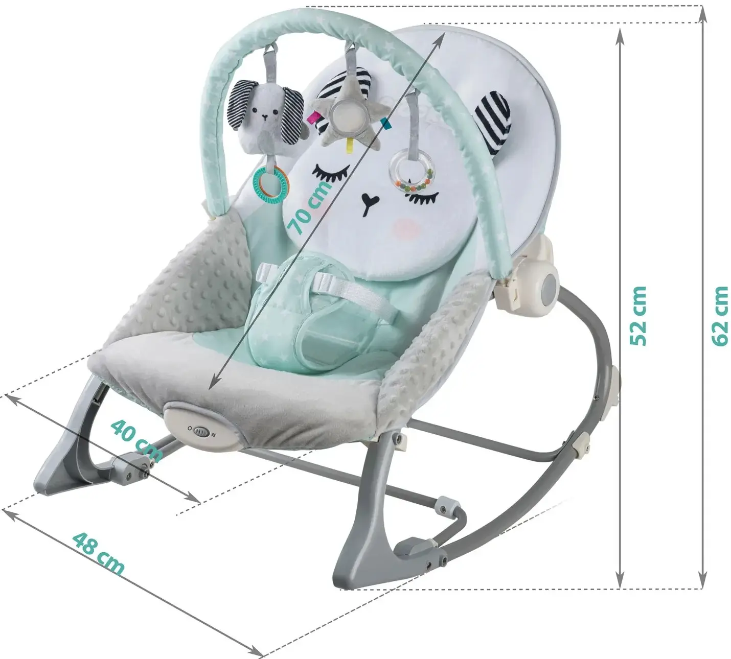 Sezlong-leagan pentru copii Nukido 705401 (White/Light Blue) - 2
