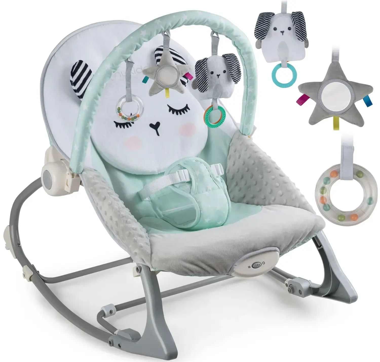 Sezlong-leagan pentru copii Nukido 705401 (White/Light Blue) - 6