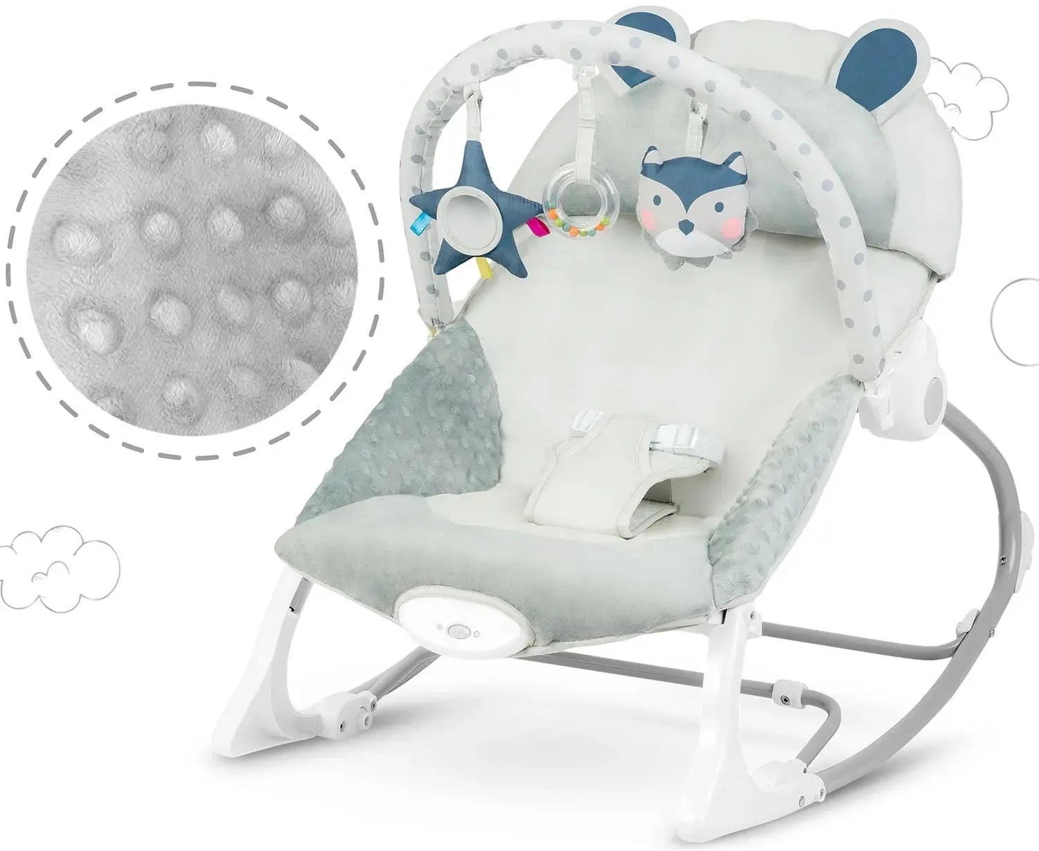 Sezlong-leagan pentru copii Ricokids 7328 (Grey) - 11