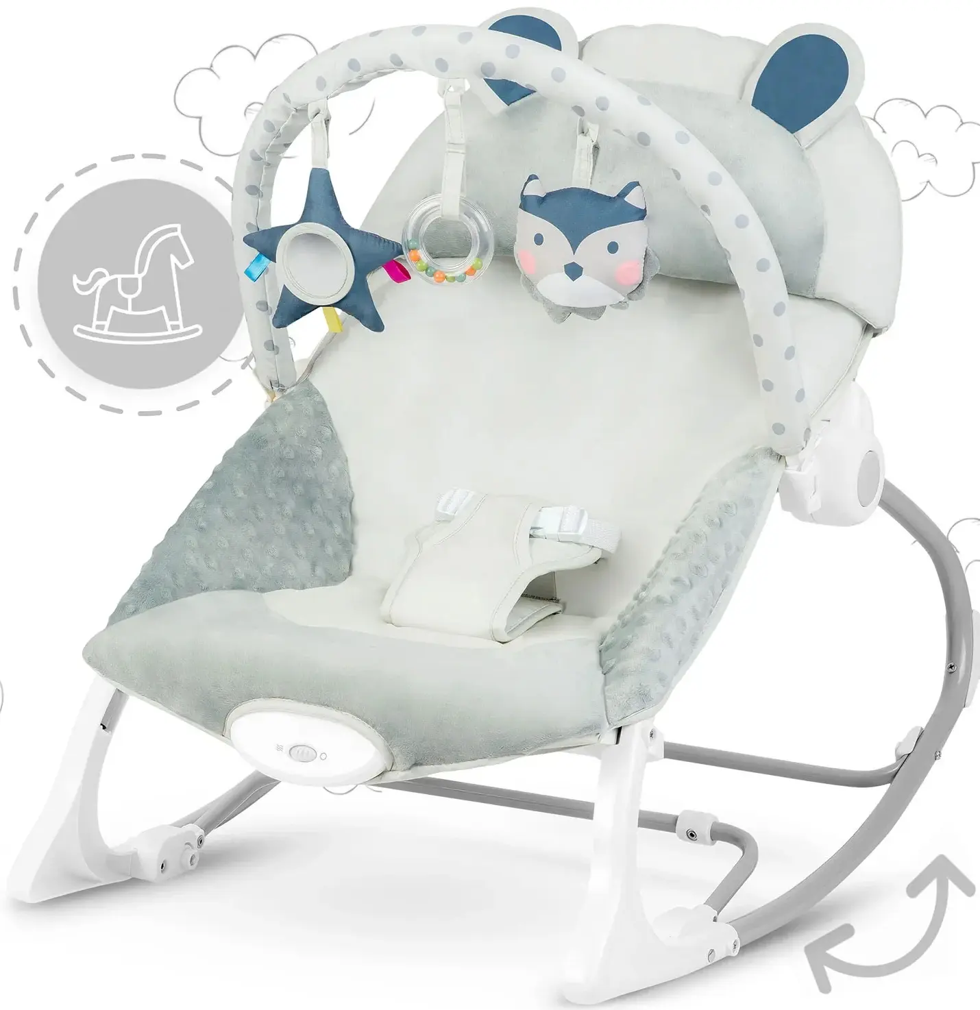 Sezlong-leagan pentru copii Ricokids 7328 (Grey) - 7