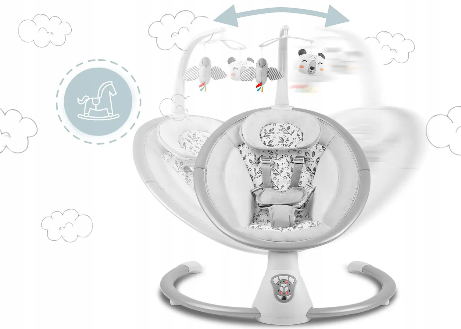 Sezlong pentru copii Ricokids 705000 (White/Gray)