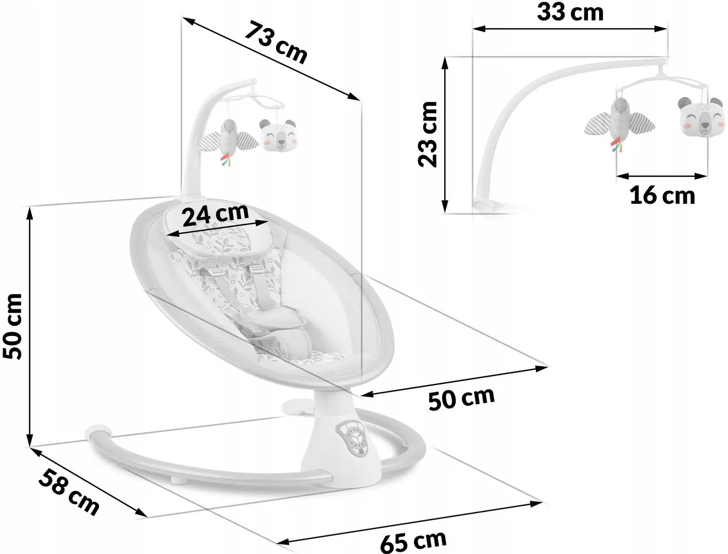Sezlong pentru copii Ricokids 705000 (White/Gray)