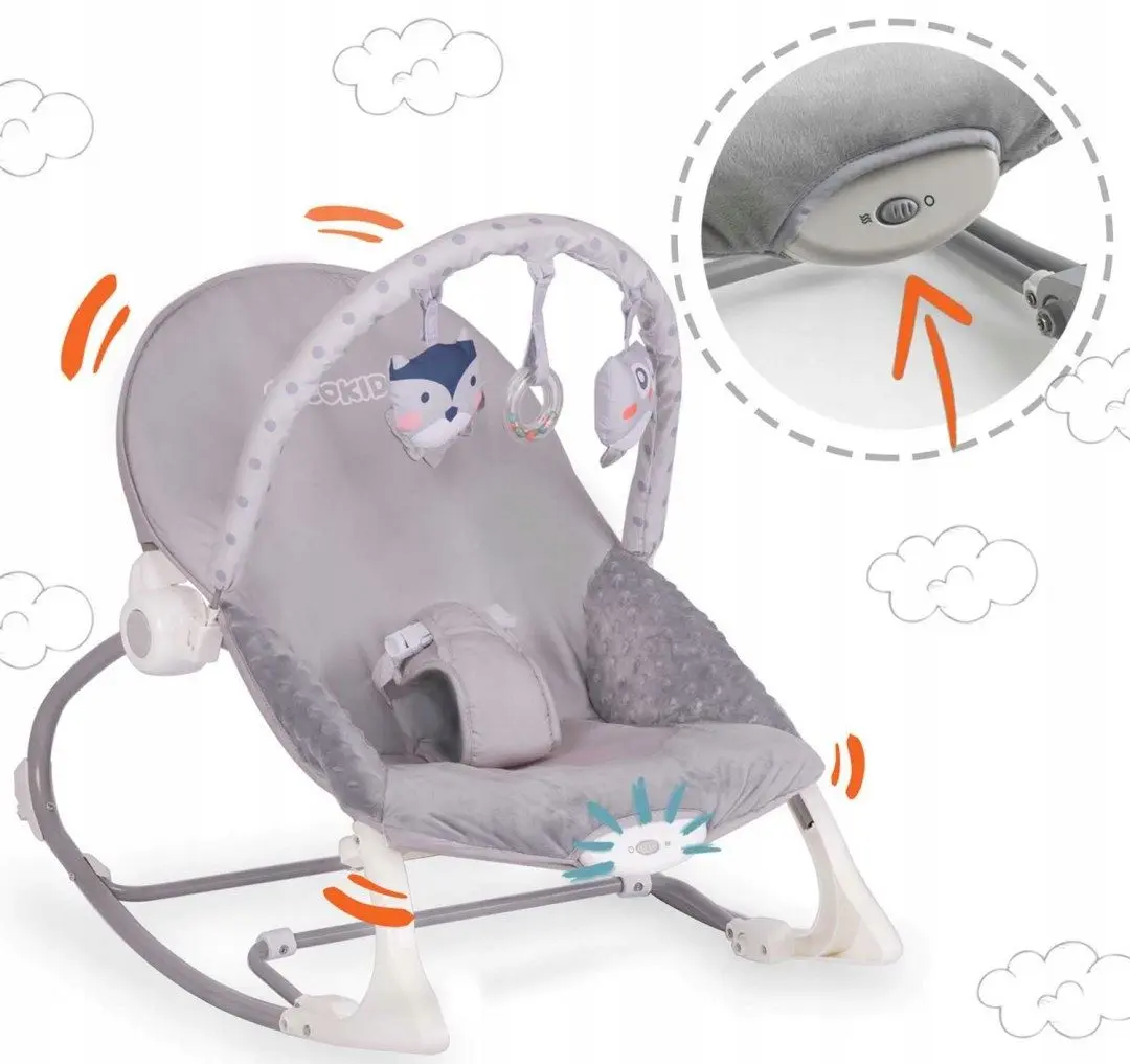 Детский шезлонг Ricokids 7308 (Grey/Lavender)