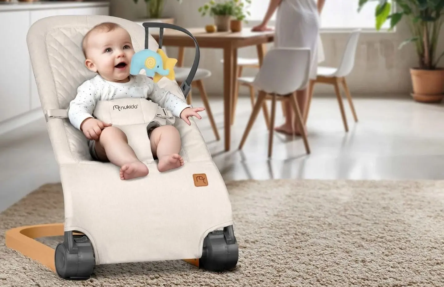 Scaun balansoar Ricokids Nukido NK-52 (Beige)