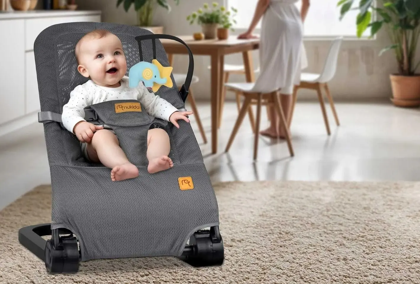 Scaun balansoar Ricokids Nukido NK-52 (Dark Grey)