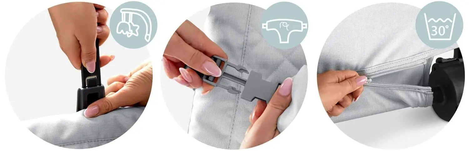 Scaun balansoar Ricokids Nukido NK-52 (Light Grey)