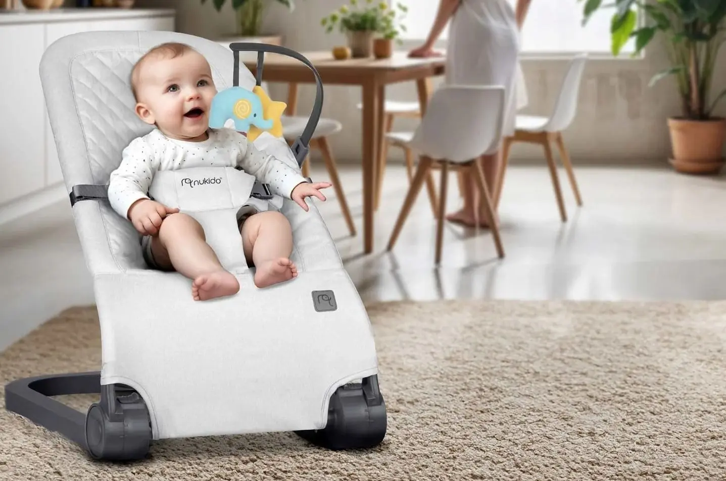 Scaun balansoar Ricokids Nukido NK-52 (Light Grey)