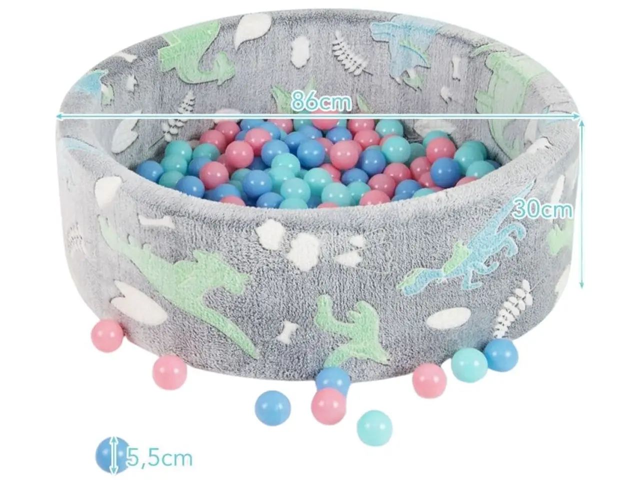 Бассейн с шариками Costway TS10159GD (Multicolor/Gray)