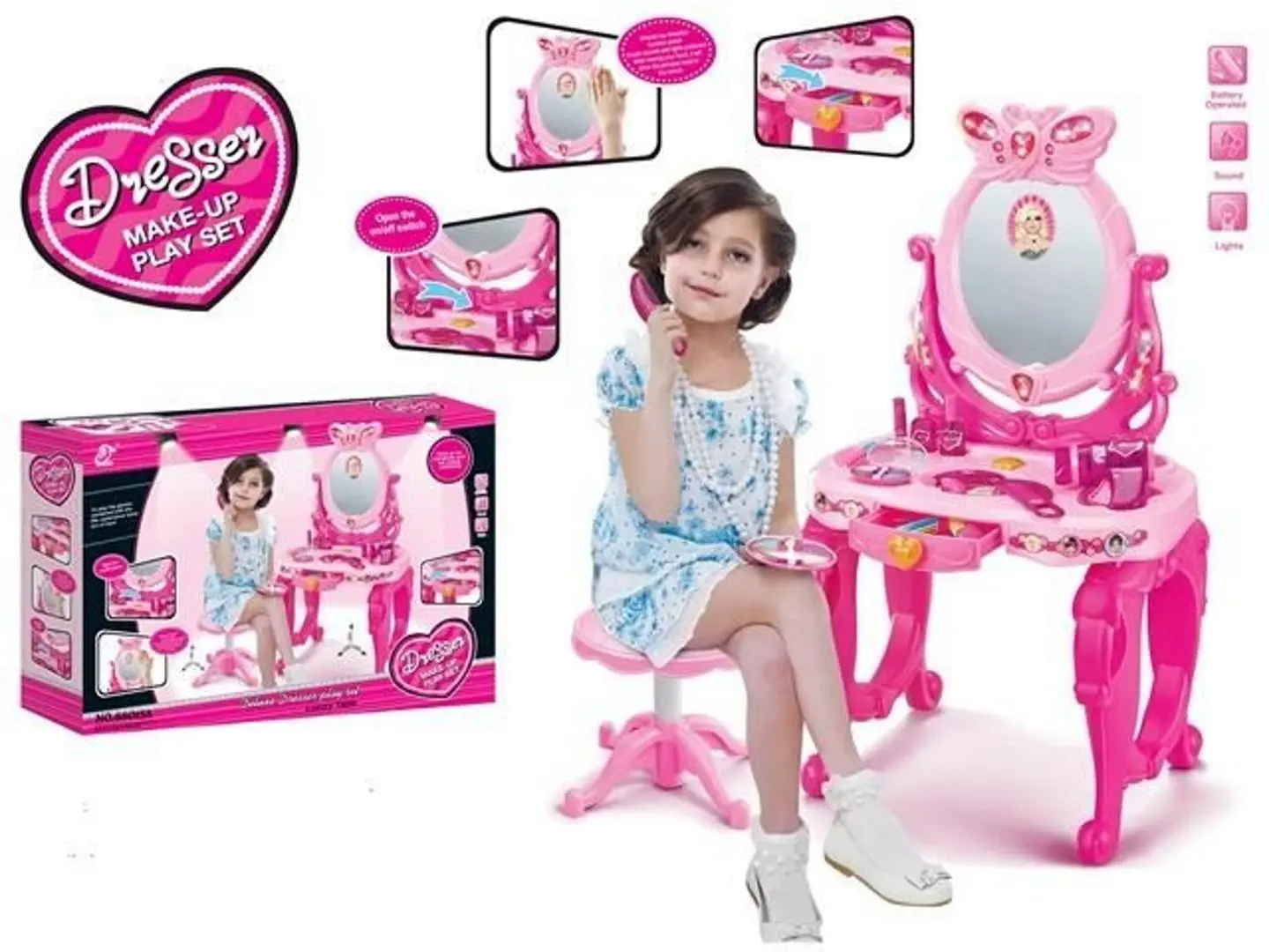 Игровой набор A-Toys Dresser Make-up Play Set (Pink) - 2