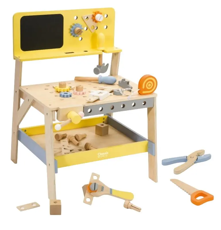 Set de joaca Classic World Tool Bench CW20176 (Natural/Yellow/Gray)