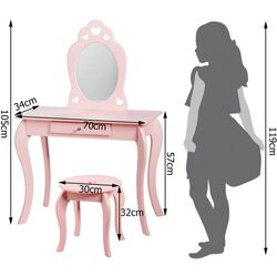 Masuta de toaleta pentru copii Costway HW65300PI (Pink) Thumb