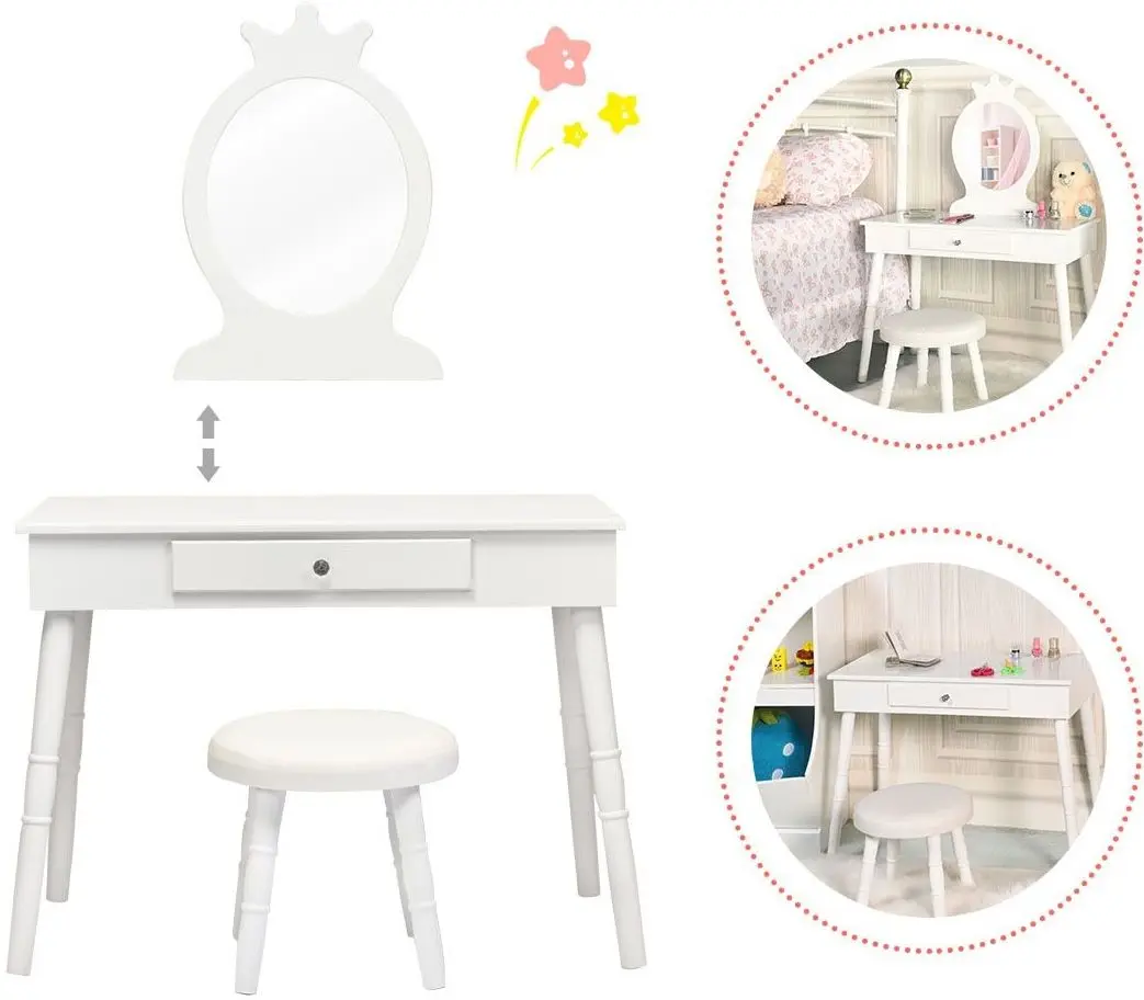 Masuta de toaleta pentru copii Costway HW65928WH (White)