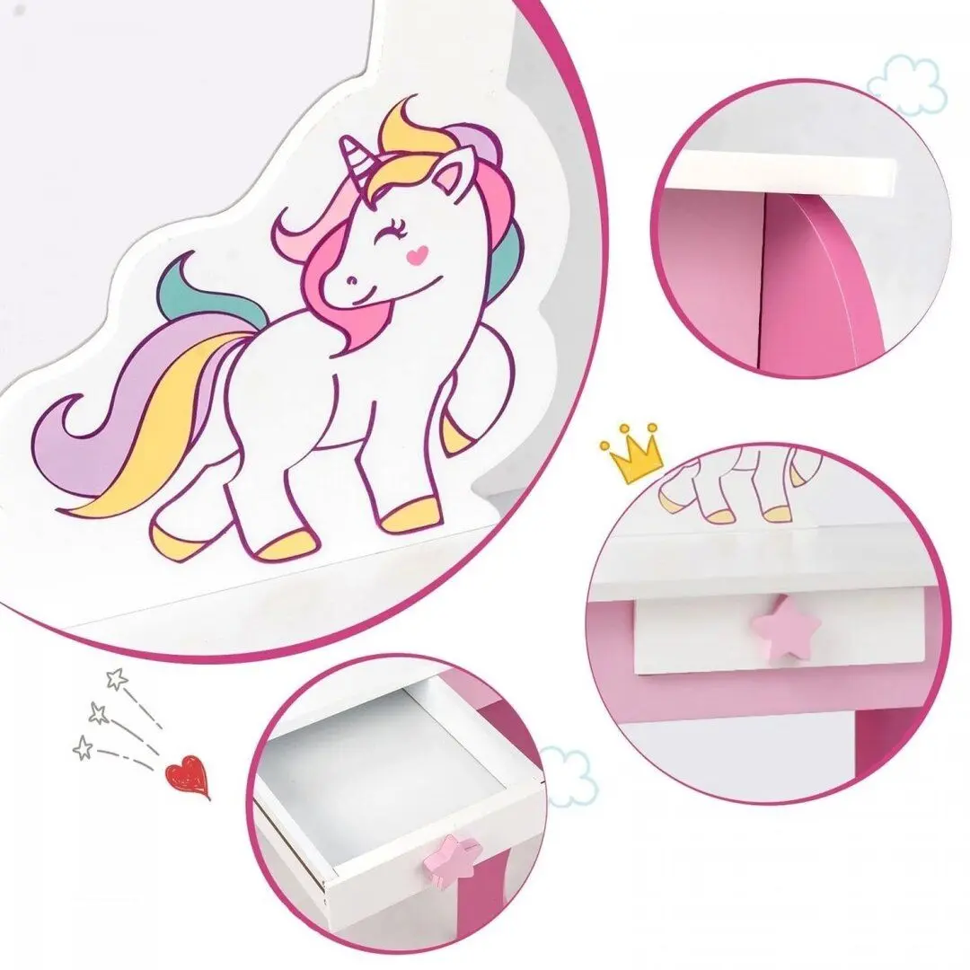 Masuta de toaleta pentru copii Costway HW66654PI (White/Pink)