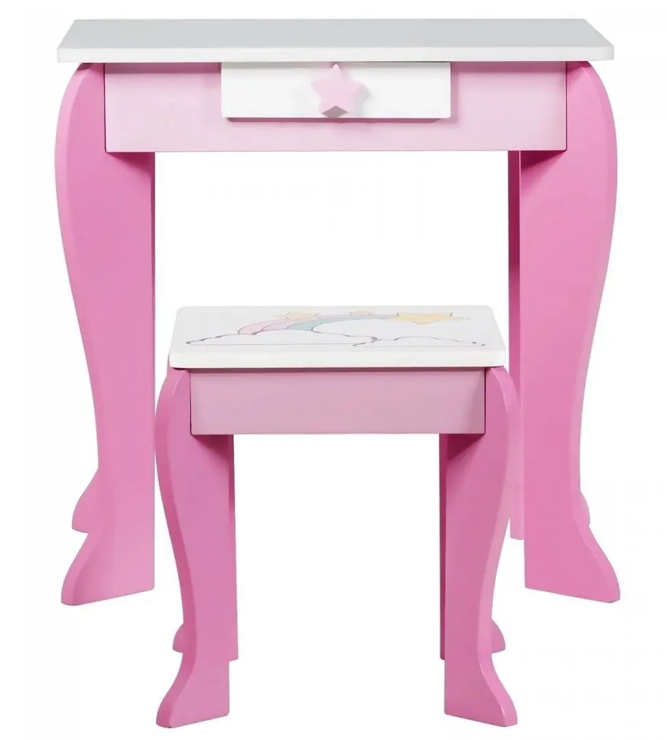 Masuta de toaleta pentru copii Costway HW66654PI (White/Pink)
