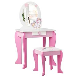 Masuta de toaleta pentru copii Costway HW66654PI (White/Pink) Thumb