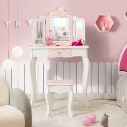 Masuta de toaleta pentru copii Costway HY10067EU-PI (White/Pink) Thumb