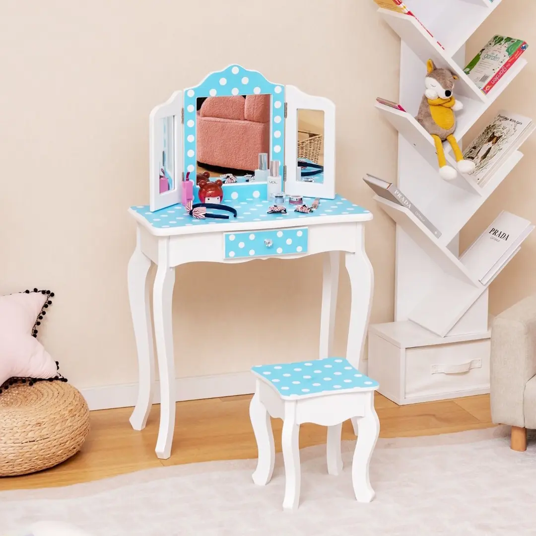 Masuta de toaleta pentru copii Costway HY10068EU-BL (Blue)