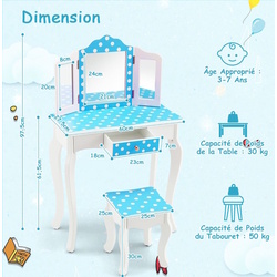 Masuta de toaleta pentru copii Costway HY10068EU-BL (Blue) Thumb