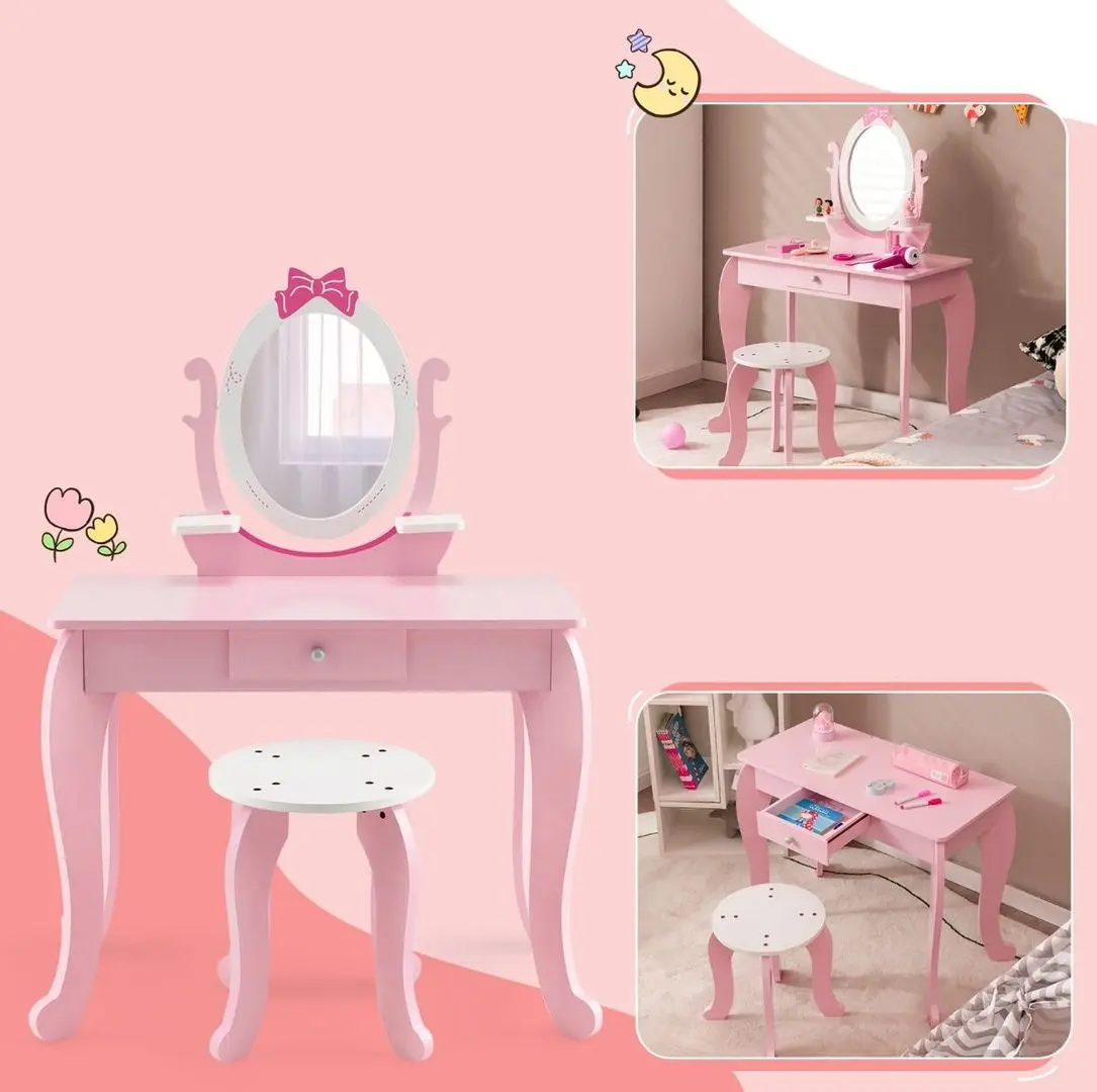 Masuta de toaleta pentru copii Costway HY10089PI (Pink)