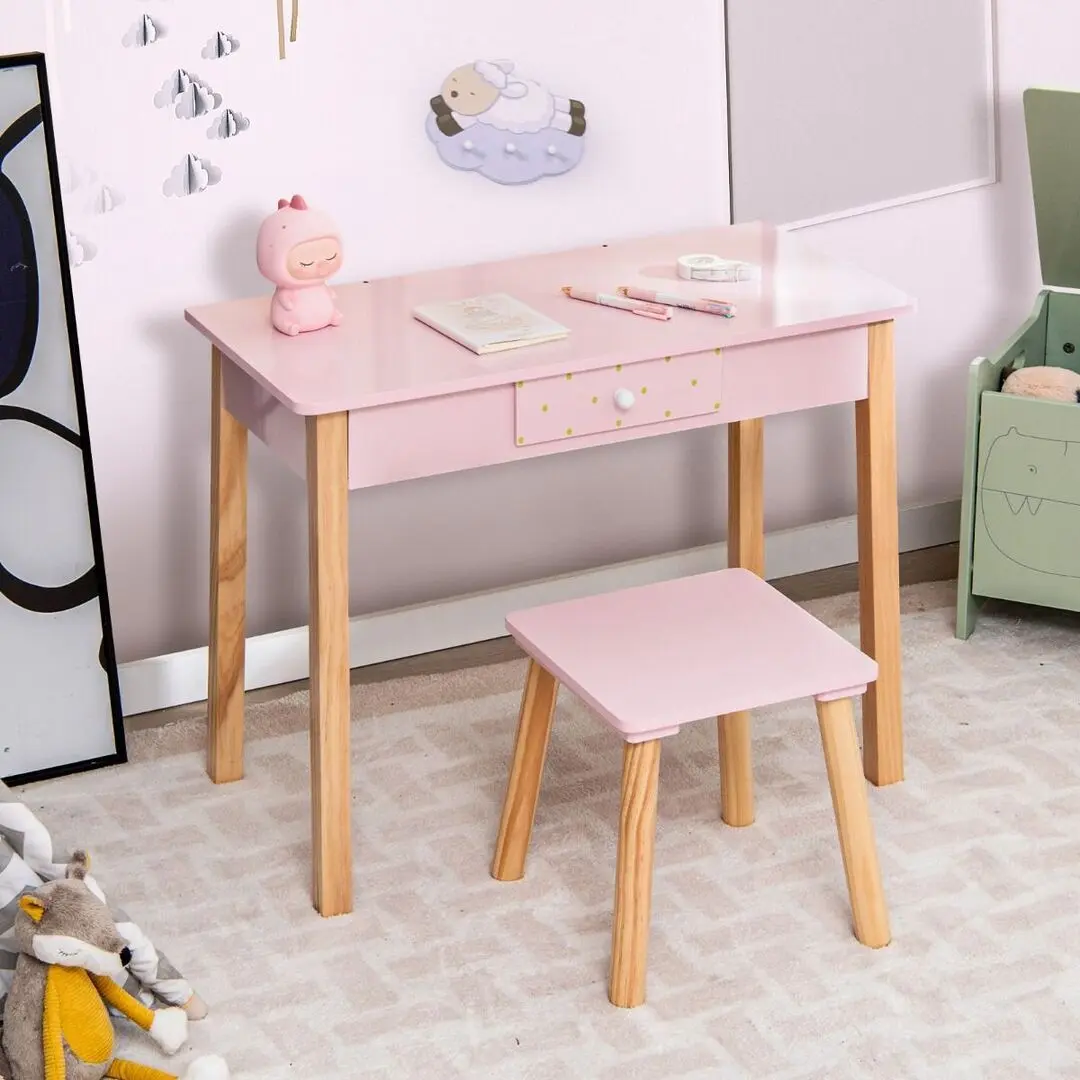 Masuta de toaleta pentru copii Costway HY10090PI (Pink) - 4