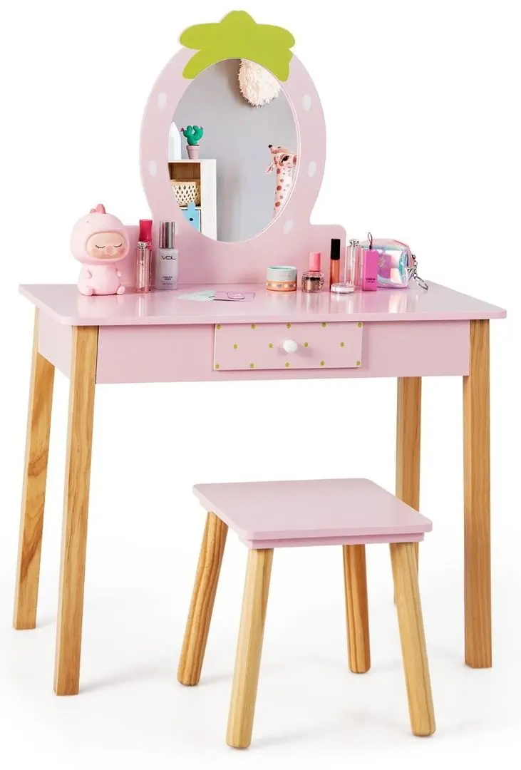 Masuta de toaleta pentru copii Costway HY10090PI (Pink)