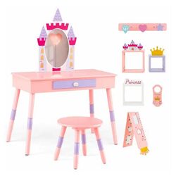 Детский туалетный столик Costway HY10100PI (Pink) Thumb