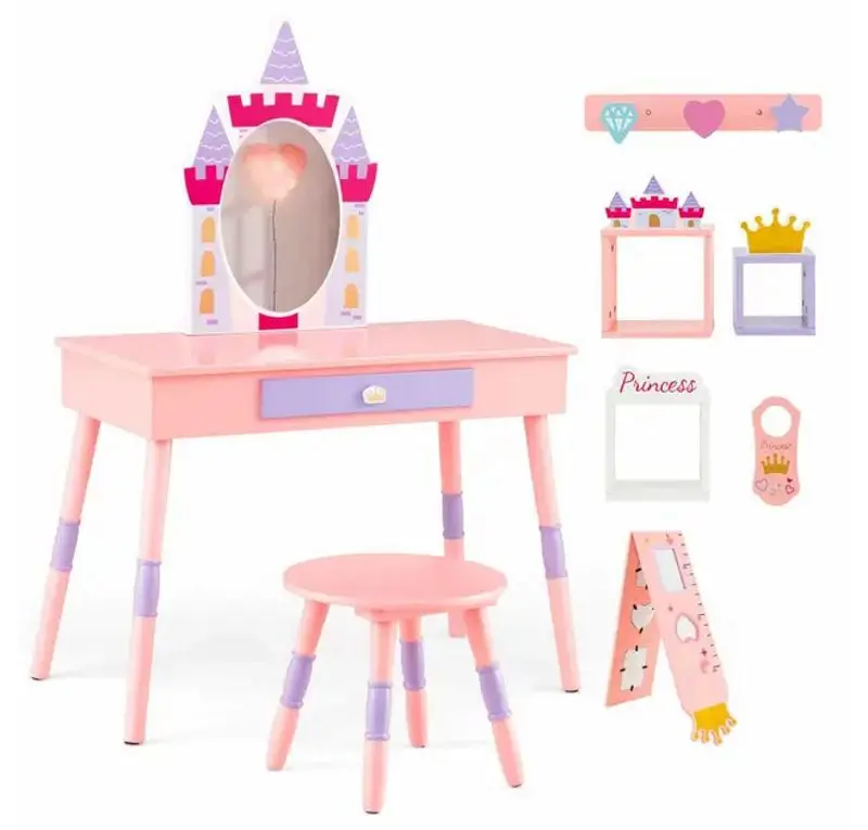 Детский туалетный столик Costway HY10100PI (Pink)