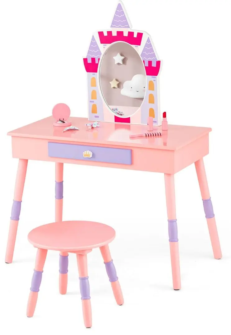 Детский туалетный столик Costway HY10100PI (Pink)