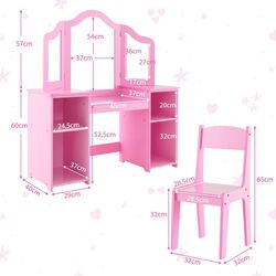 Masuta de toaleta pentru copii Costway HY10142PI (Pink) Thumb