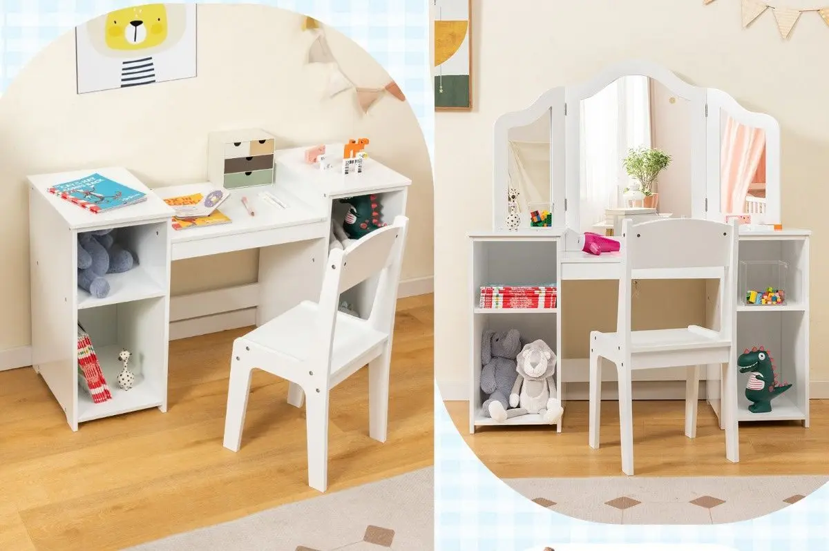 Masuta de toaleta pentru copii Costway HY10142WH (White) - 2
